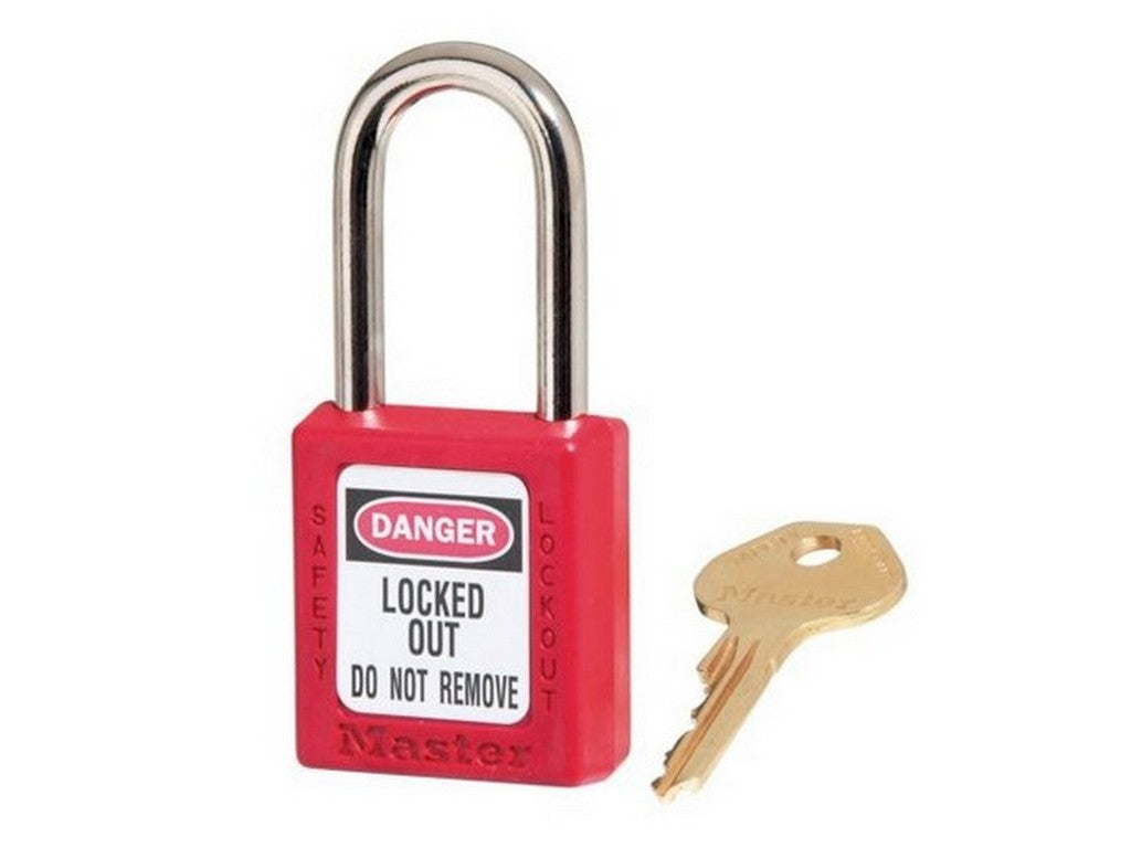 MasterLock Zenex padlock COMPOSIT RED Key different/key retaining - 38x38mm w/metal shackle Ø6mm