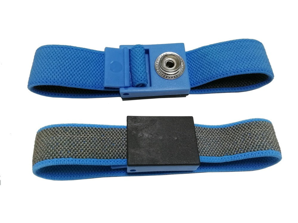 Wristband blue allergy friendly adjustable w/10mm male snap button