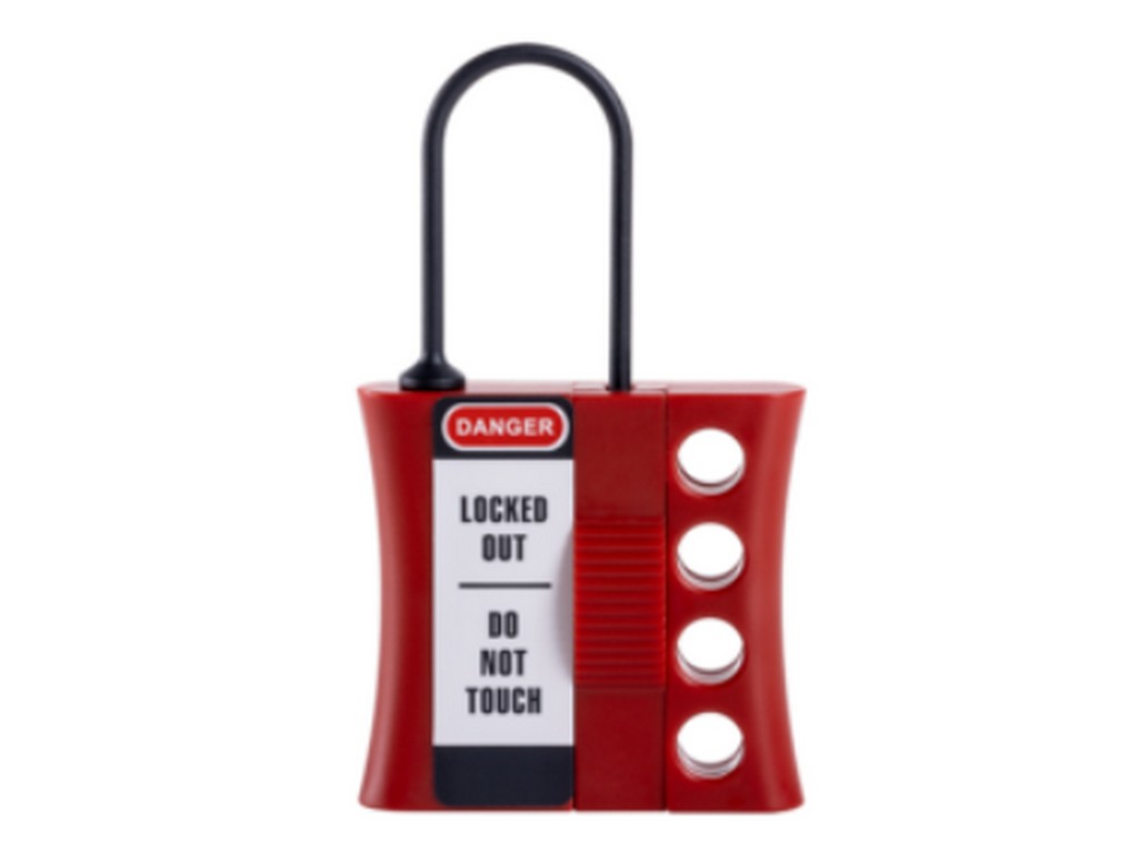 MasterLock LOCK-OUT hasp f/4 låse i kunststof