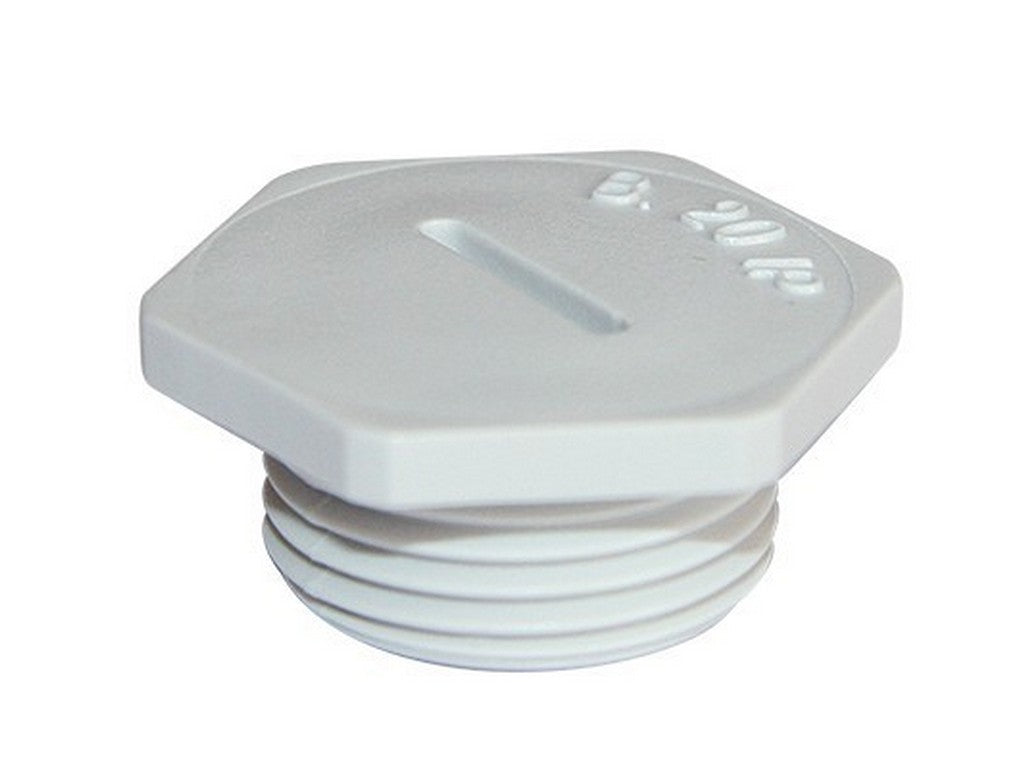 Blind plug in polyamide M12 grey hexagonal