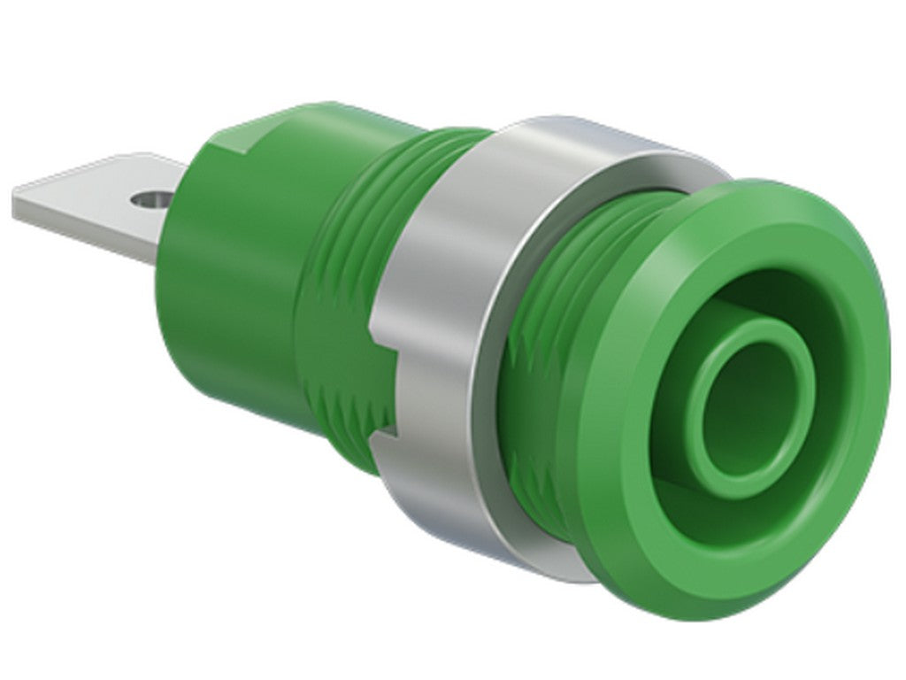 Bøsning SLB4-F6,3/N-X grøn forniklet CAT III 1000V/CAT IV 600V 32A