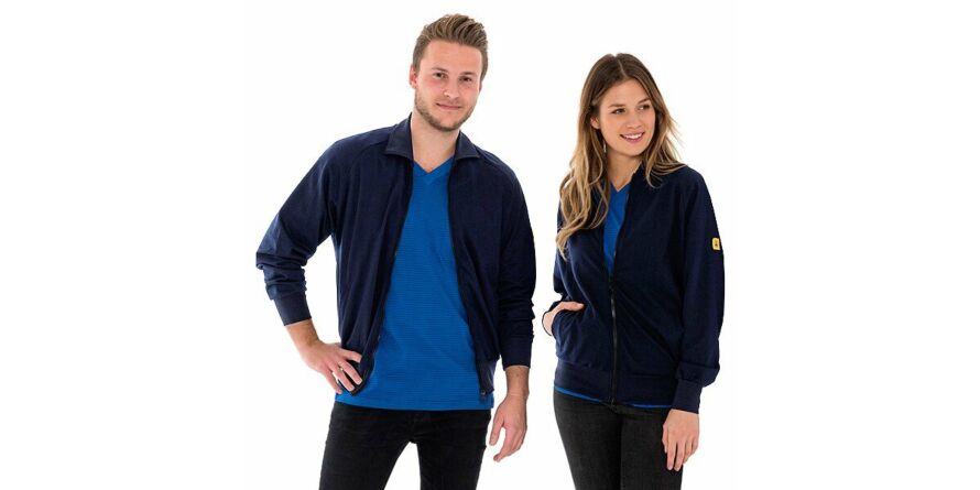 Jacket Sweat ESD w/zipper navy blue size 3XL