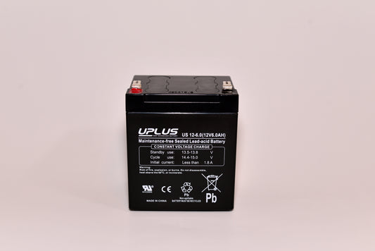 Blybatteri 12v/6,0 Ah T1 terminal 6,3 mm (f/Dynatel)