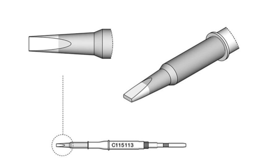 Loddespids mejsel formet 1 x 0,3 mm