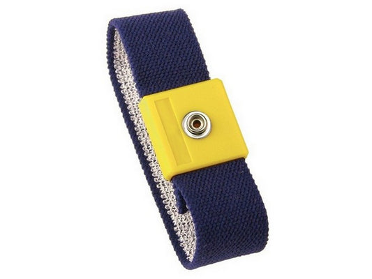 Håndledsbånd blå allergi venl. justerbar m/10mm han trykknap