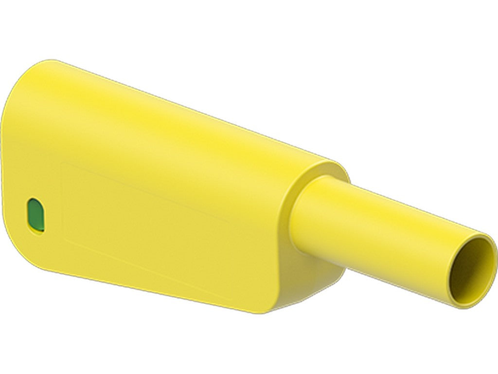 Bananstik Ø4mm SLQ-4N-46 gul/grøn 1000V  CATII/600V CATIII  32A f/2,5mm2 ledning for lodning