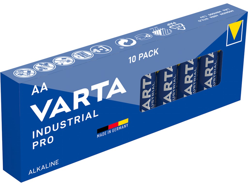 Varta Industrial AA Alkaline batterier, 10-pak, 1,5V 2960 mAh