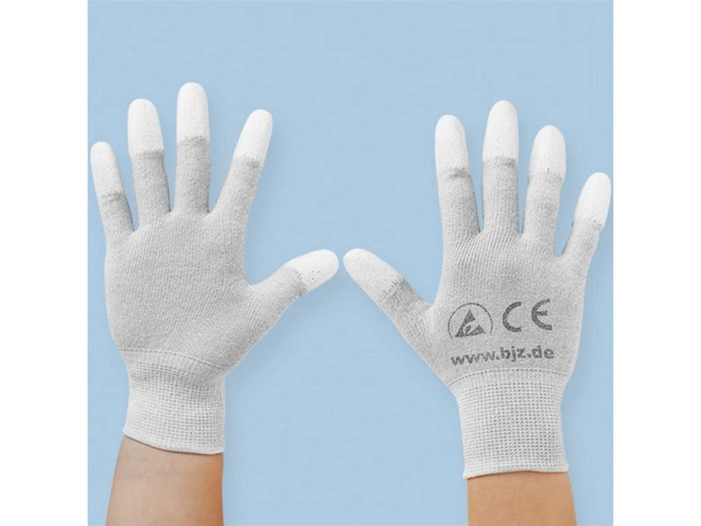 Handsker ESD str. S; PU-coated fingrespids