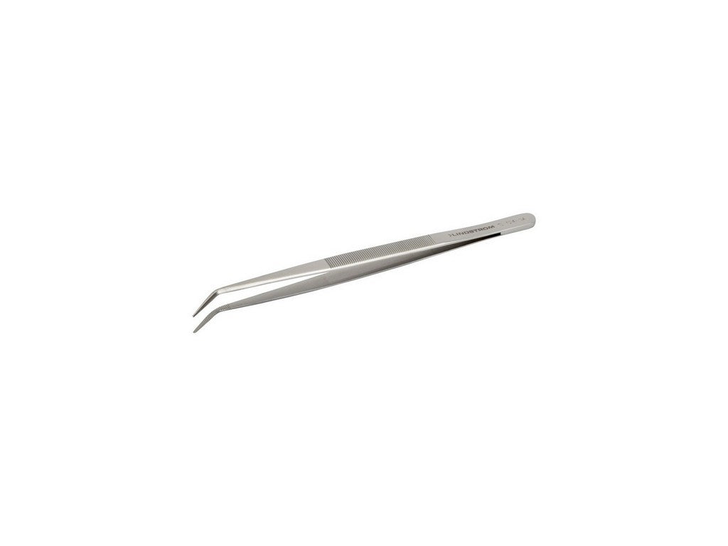 Lindström tweezers antimagnetic stainless steel high precision with knurled double bent tips 150mm