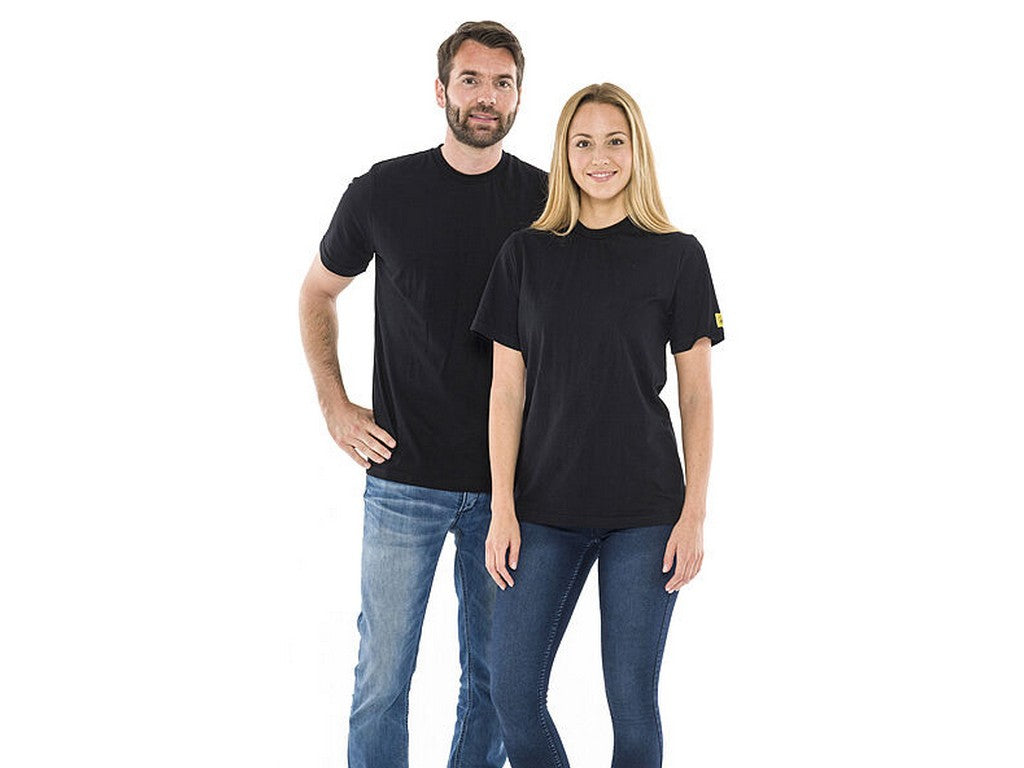 T-shirt ESD w/round neck black 150g/m size M