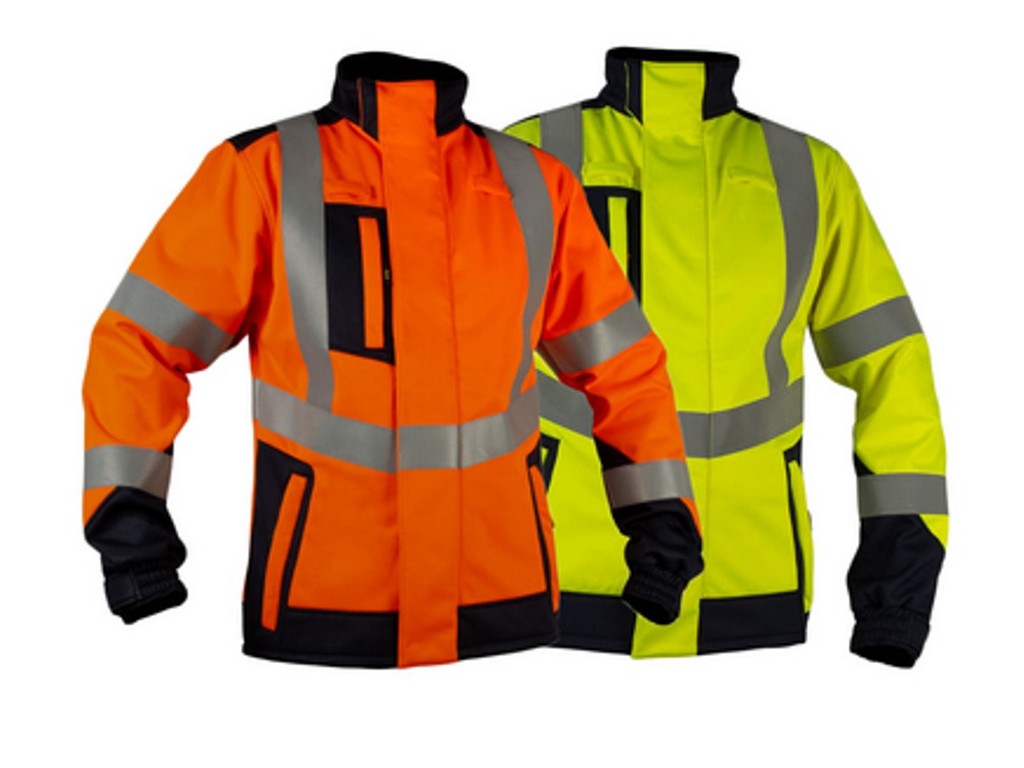 Lysbue jakke str. XL i softshell cl.1 ATPV 16Cal/cm² gul m/refleksbånd