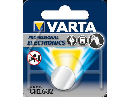 Varta batteri CR1632 lithium 3V; 140mAh; Ø16x3,2mm