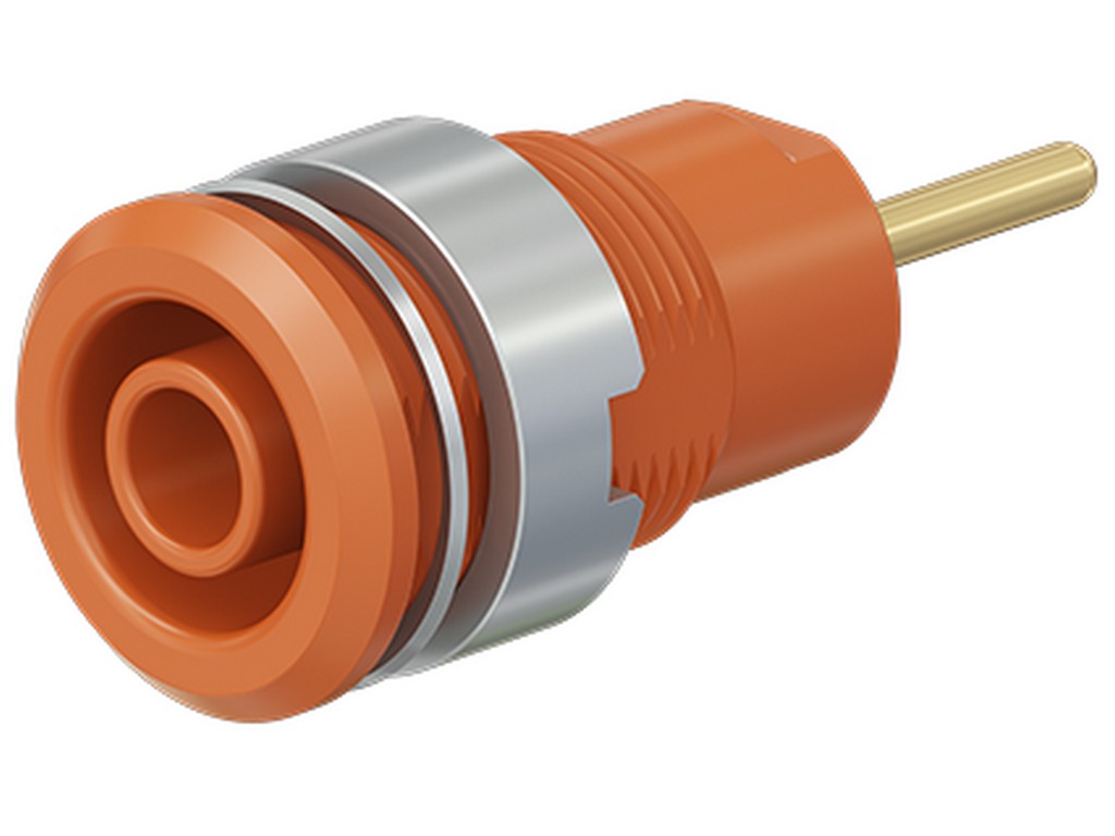 Bøsning SLB4-R forgyldt Orange CAT III 1000V 24A