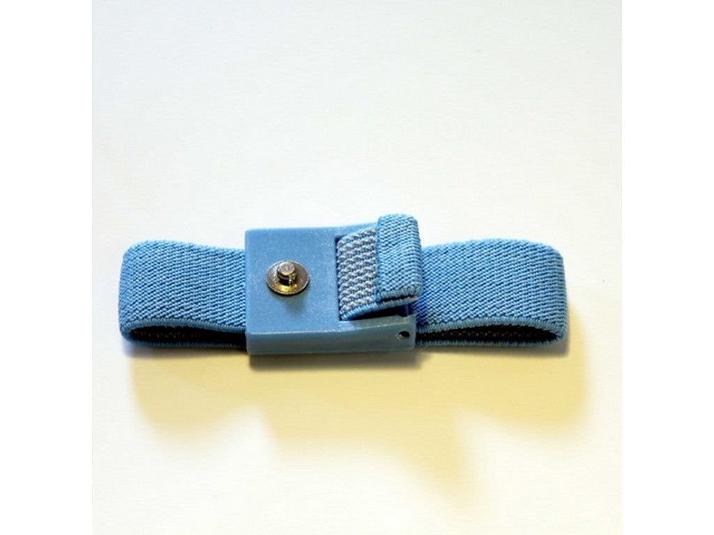Håndledsbånd blå allergi venl. justerbar m/4mm han trykknap