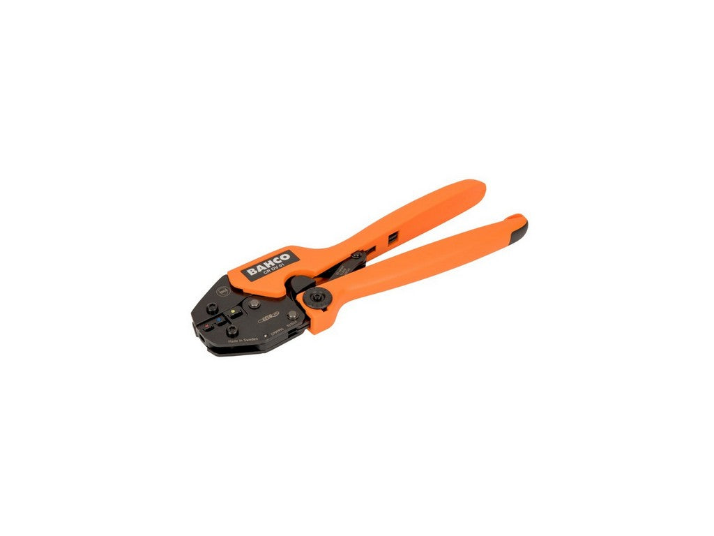 Crimping pliers with ratchet function for insulated connectors - Oval profile