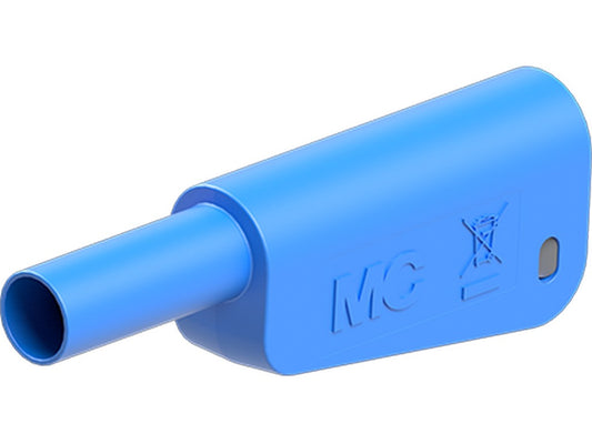 Bananstik Ø4mm SLQ-4N-46 blå 1000V  CATII/600V CATIII  32A f/2,5mm2 ledning for lodning