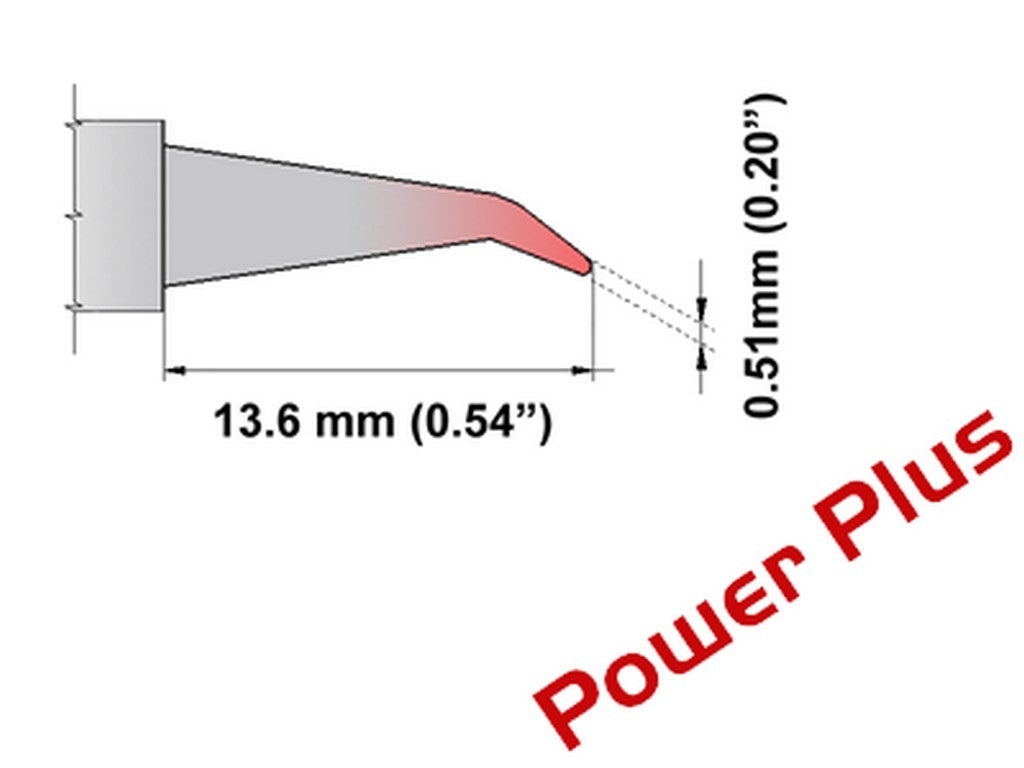 Soldering tip Bent Sharp 30° 0.5mm for TMT-9000S POWER PLUS