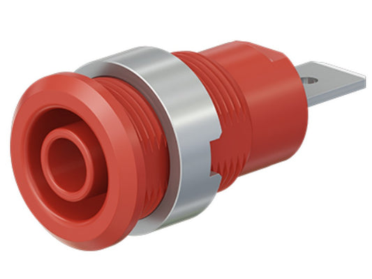 Bøsning SLB4-F6,3/N-X rød forniklet CAT III 1000V/CAT IV 600V 32A
