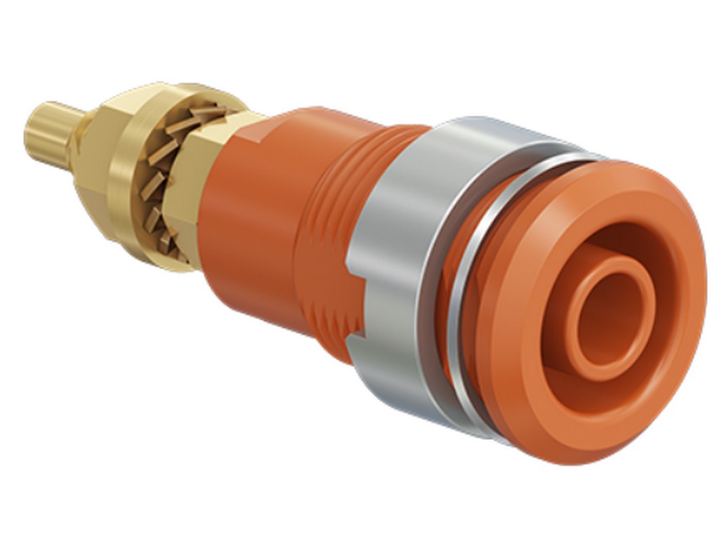 Bøsning SLB4-G forgyldt ORANGE CAT III 1000V/CAT IV 600V  32A