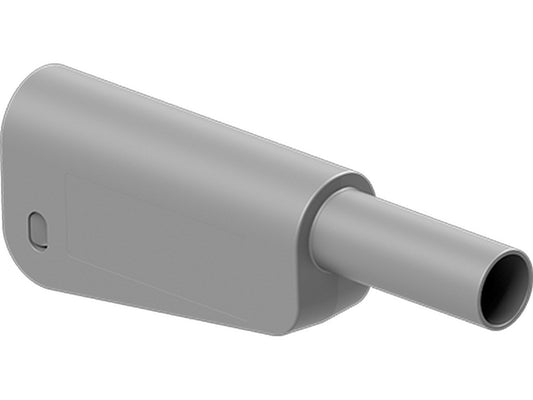 Bananstik Ø4mm SLQ-4N-46 grå 1000V  CATII/600V CATIII  32A f/2,5mm2 ledning for lodning