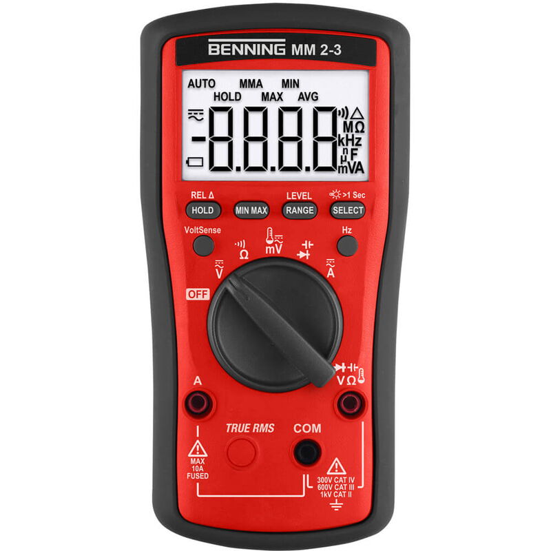 BENNING TRUE-RMS Digital Multimeter 1000V AC/DC  - 10A AC/DC - CATII 600V