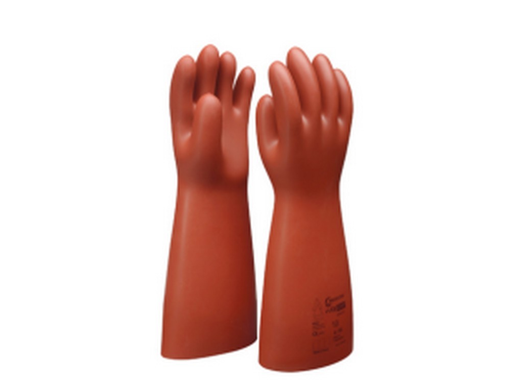 Orange L-AUS handske Cl.1 7,5kV Str.8 36cm lang-3,4mm tyk