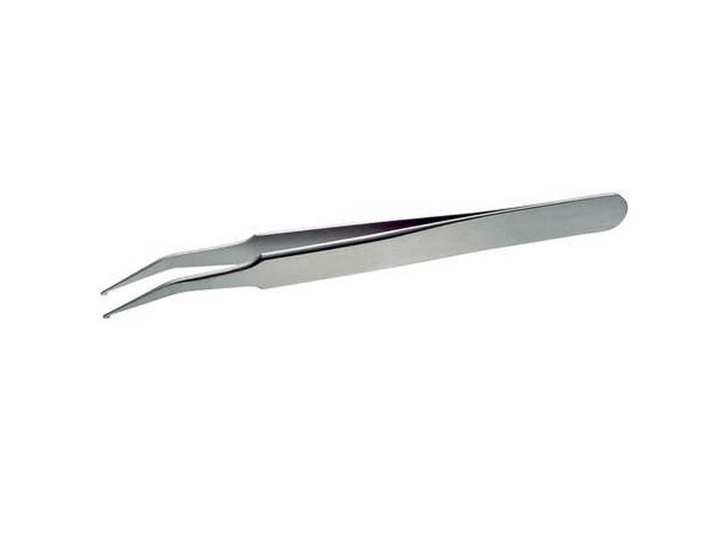 Lindström rustfrit stål SMD pincet 120mm med 20° vinklede firkantede spidser til placering af SOT