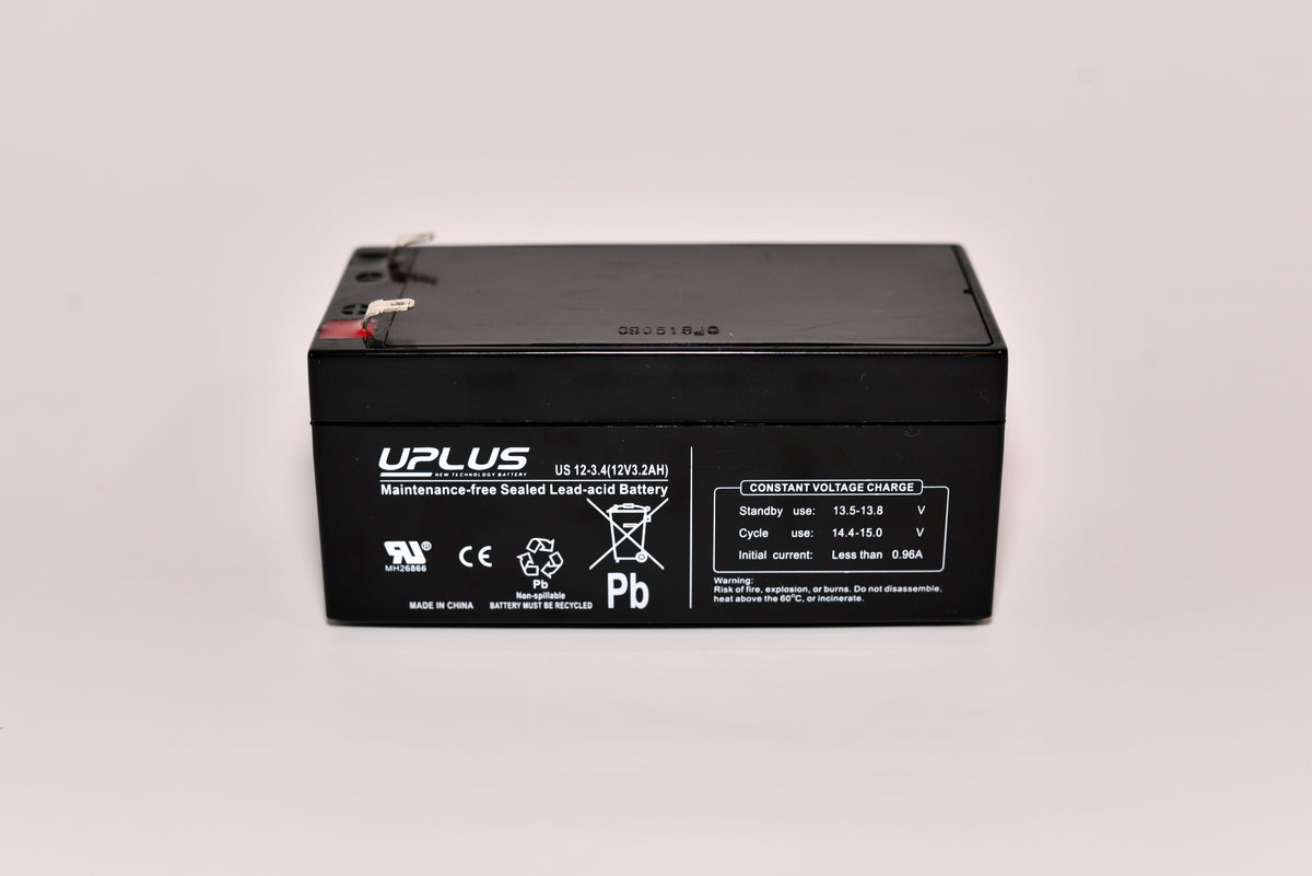 Blybatteri 12V/3,4Ah Fast-on 4,8mm