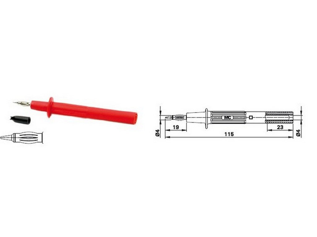 Prøvepind 4mm PP115/4 sort 1000V - CAT II - 32A