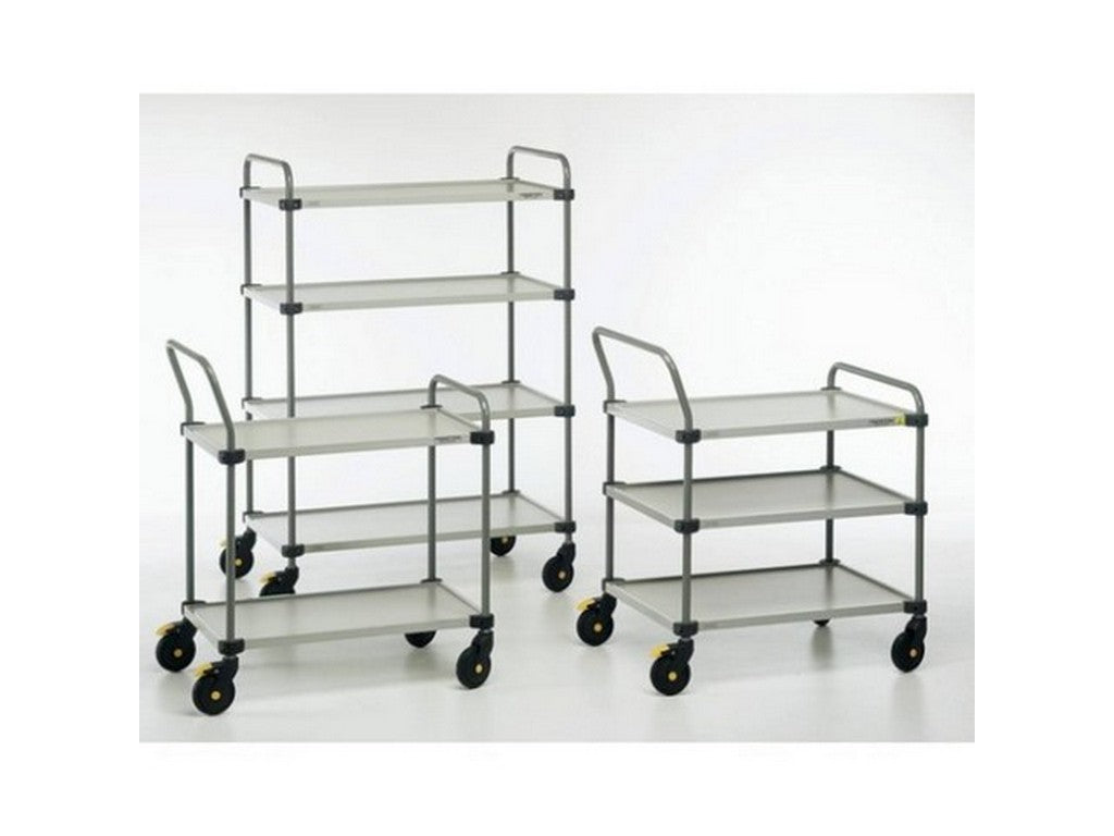 Rolling table w/2 adjustable shelves 535x1100x1015mm ESD