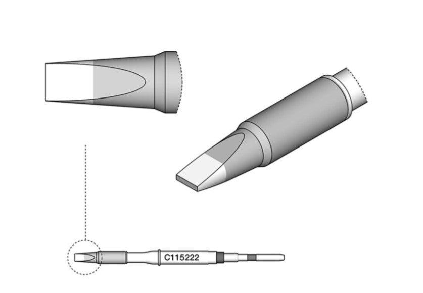 Loddespids mejsel formet 1,6 x 0,3 mm