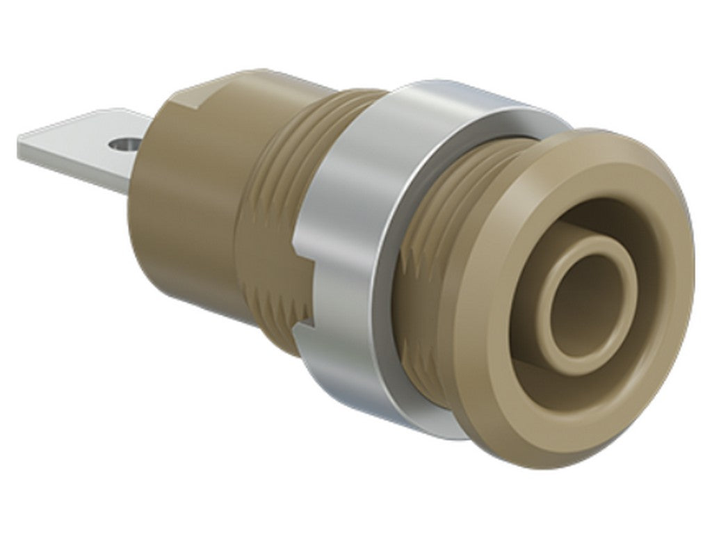 Socket SLB4-F6,3/NX brown nickel-plated CAT III 1000V/CAT IV 600V 32A