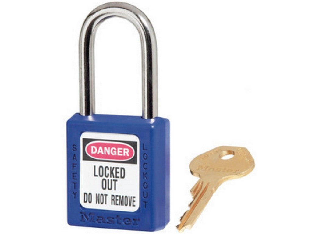 MasterLock Zenex hængelås COMPOSIT BLÅ Key different/key retaining - 38x38mm m/metalbøjle Ø6mm