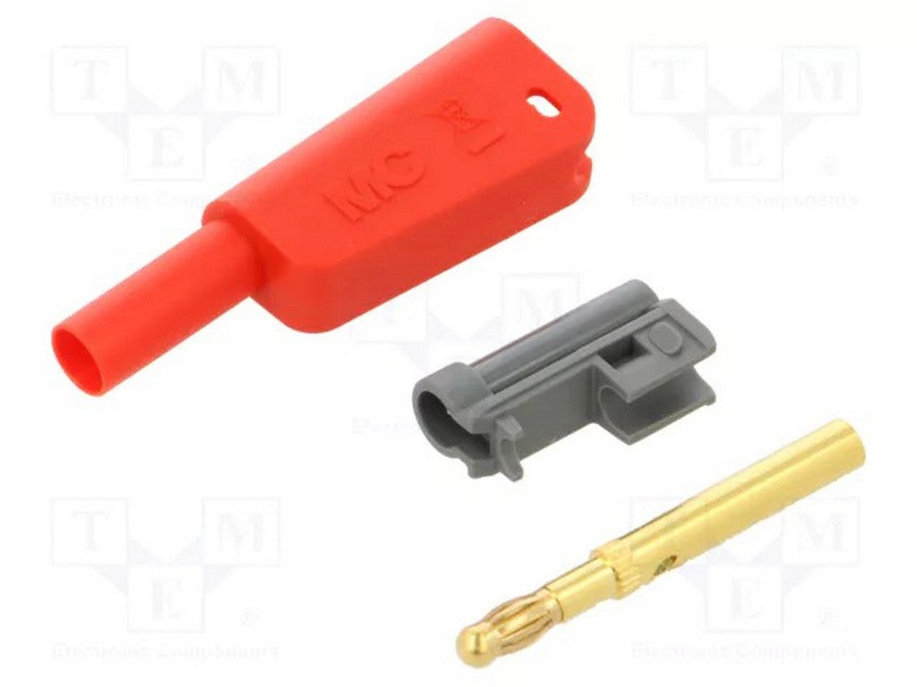 Banana plug Ø4mm SLM-4A-46 Red 1000V CATII 32A/600V CATIII 32A