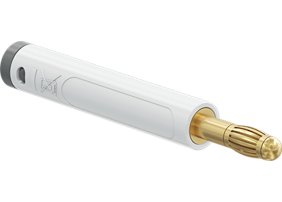 4 mm plug white AL-4A-39 goldplated