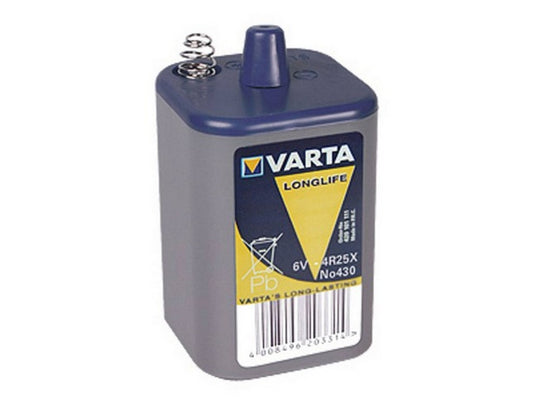 Varta batteri 4R25 m/fjedre 6V; 67x67x98/112mm