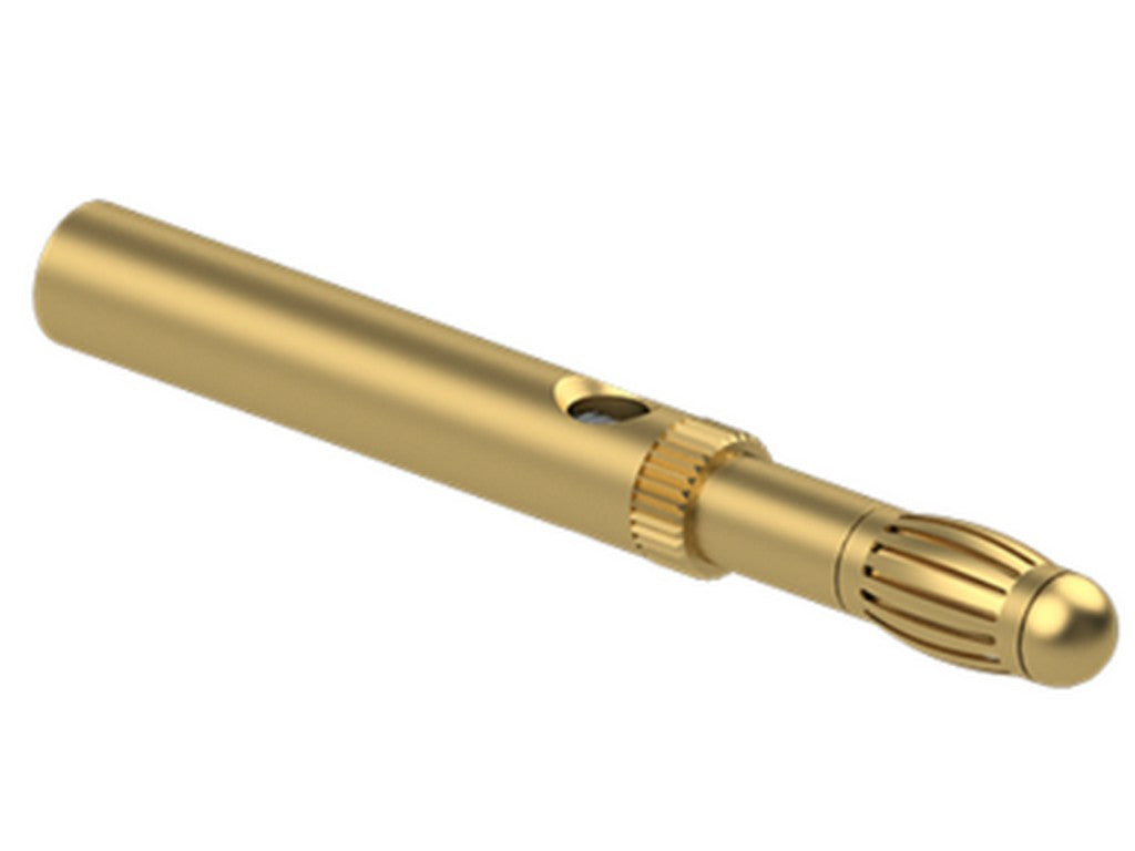 Banana plug LS-SLM-4A gold-plated f/1mm + 2.5mm with screw t/662026 + 662027