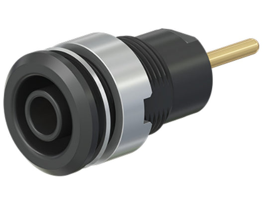 Bøsning SLB4-R forgyldt sort CAT III 1000V 24A