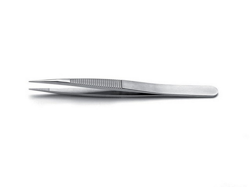 Pincet tyk spids riflet greb  120mm