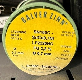 Tin spole SN100C® - SnCu0,7Ni FG 2,2% REL0 0,7 mm 400g